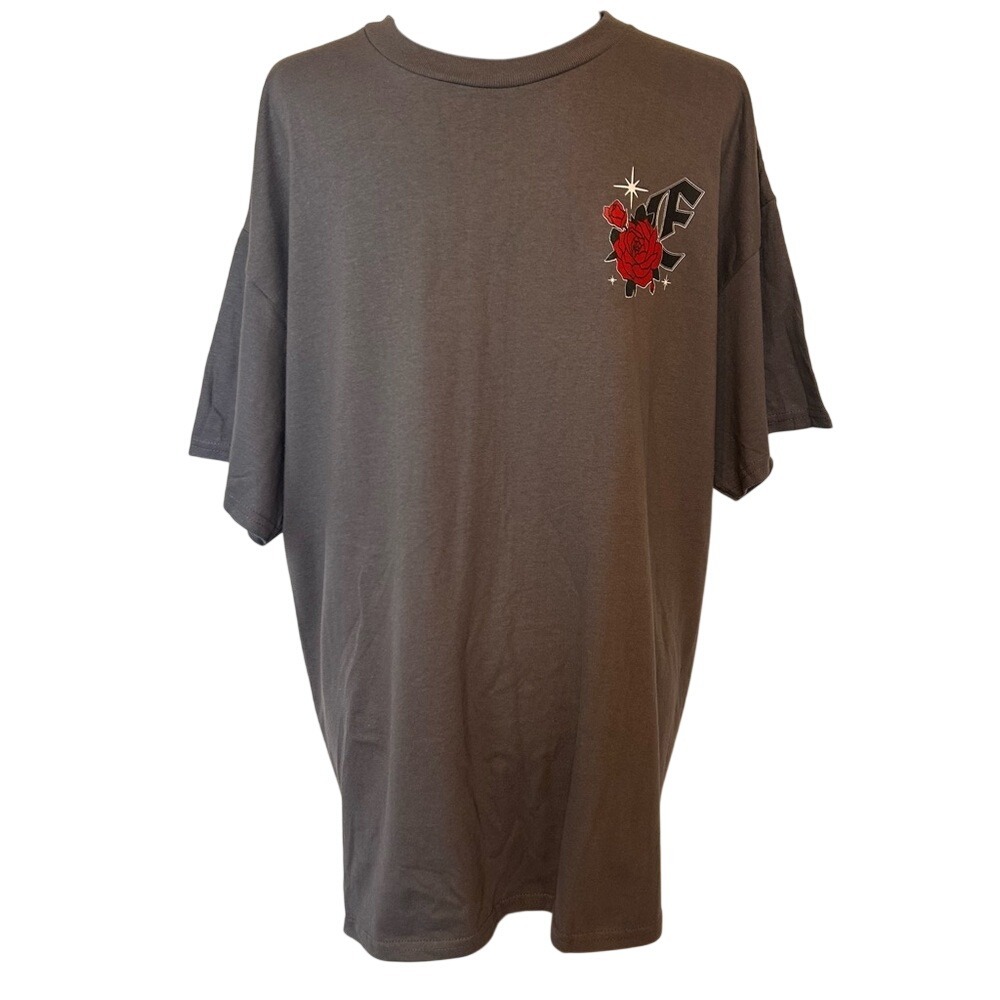NWT Empyre Charcoal Men's T-Shirt with‎ Rose Graphic Size XL